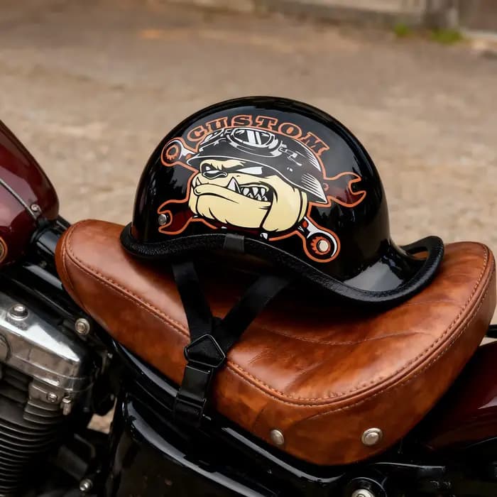 Casque de moto rétro personnalité demi-casque vélo électrique