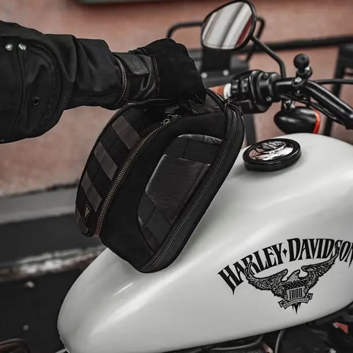 Sacoche magnétique vintage pour réservoir de moto
