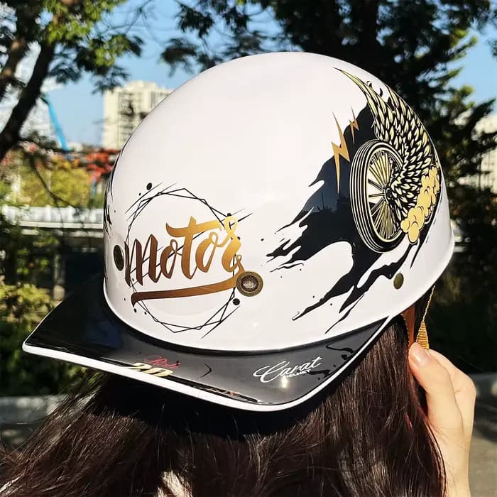 Casque rétro demi-visage pare-brise