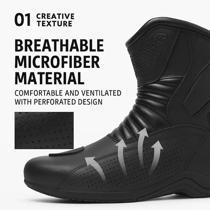 Bottes de moto noires pour hommes