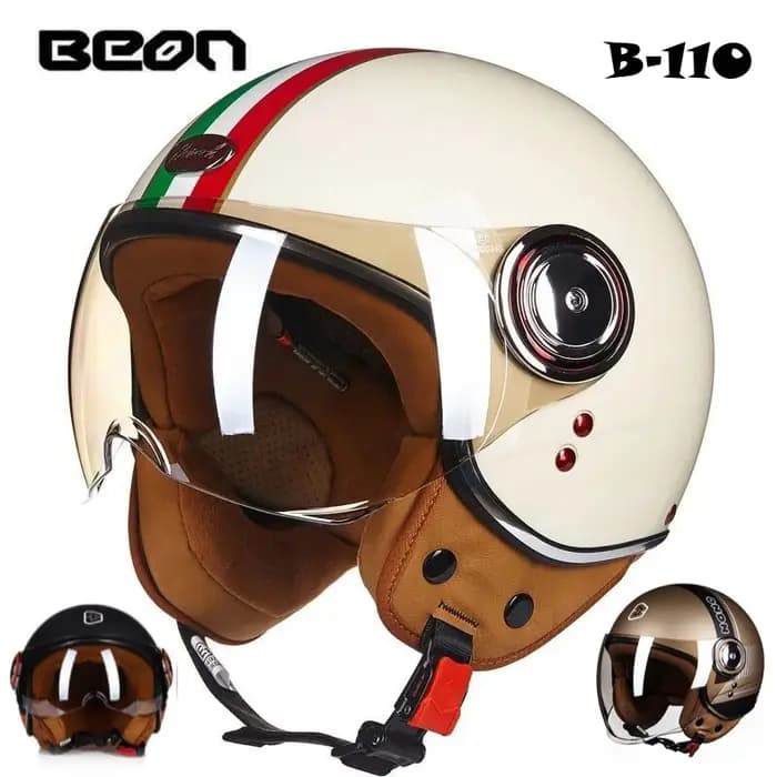 BEON B-110 casque de Moto rétro demi-casque pour véhicules électriques Locomotive accessoires de Moto Casco Para Moto