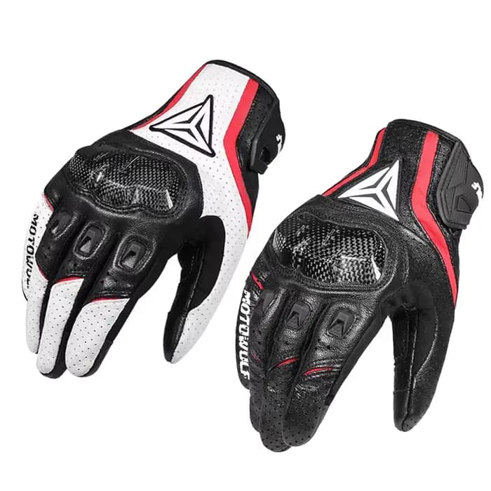 Gants de course de moto en cuir pour hommes