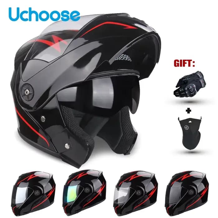 Uchoose-Casque de moto avec visière