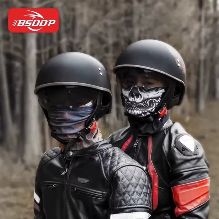 Rétro Moto Demi Casque pour homme Saisons Vintage Moteur