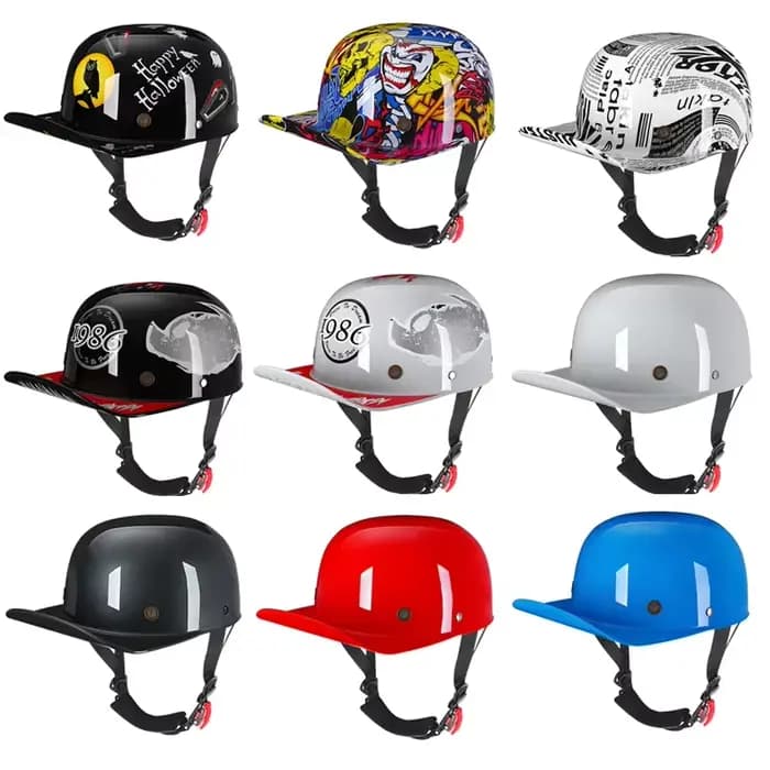 Casquette de baseball pour casque de moto Vintage