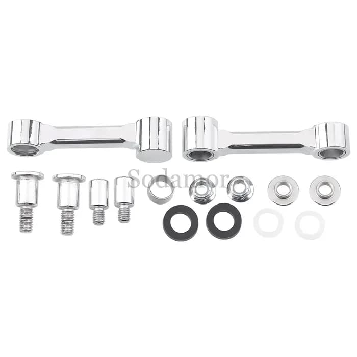 Support de montage de garde-boue avant en aluminium noir/Chrome