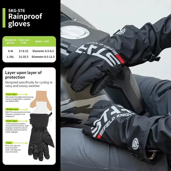Housses de gants de moto imperméables pour écran tactile