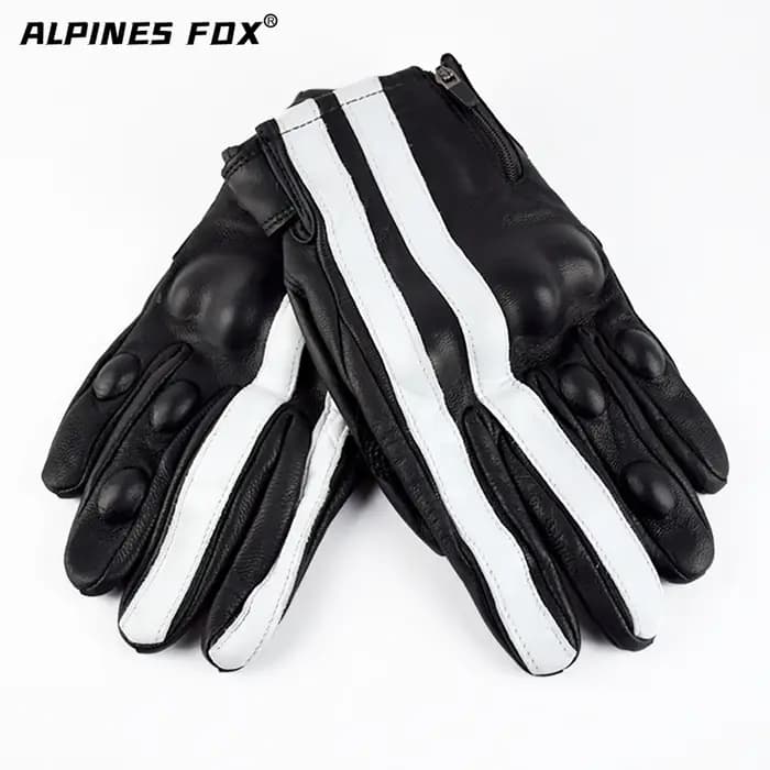 Gants de Moto Vintage doigt complet équipement de Moto femmes hommes cuir rayure motocycliste Luvas