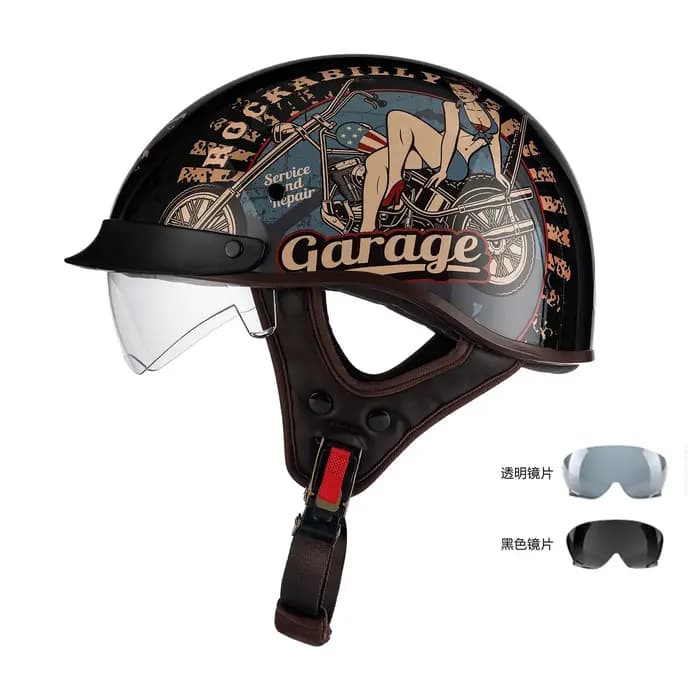 Casque Demi-Coque Rétro pour Hommes et Femmes, Casque de Sécurité pour Moto Électrique, Casque d'Été pour Vélo à Pédales, Style Prince Bowl