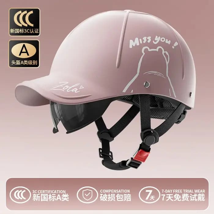 Casque de moto électrique pour femme, respirant, léger, résistant aux chutes, style mode, pour l'été
