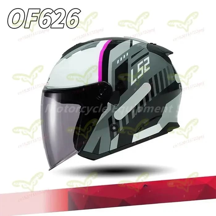 Casque moto demi-coque LS2 OF626 à double visière, toutes saisons, pour vélo électrique, course tout-terrain, casque de vélo électrique