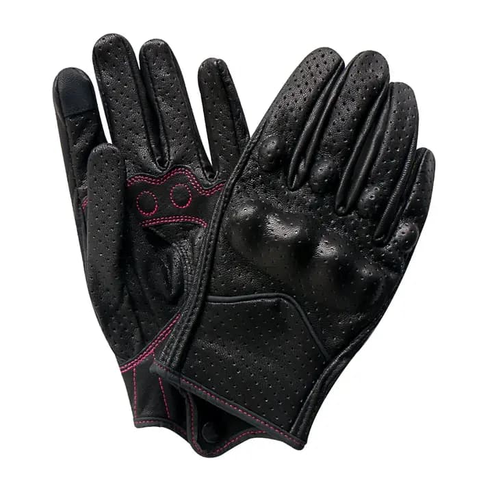 Gants de moto pour femmes XS S M cuir tactile véritable peau de chèvre