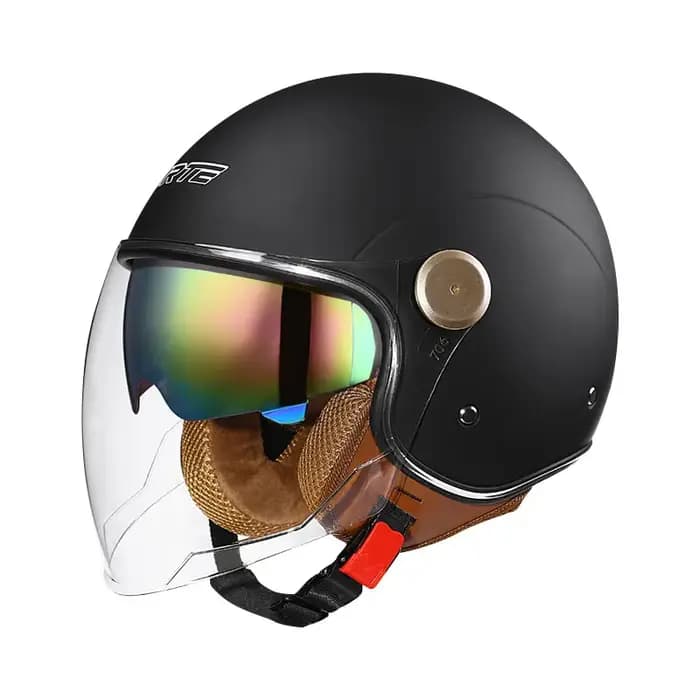 Casque Jet rétro DOT casques de Moto visage ouvert hommes femmes 3/4 demi-casque