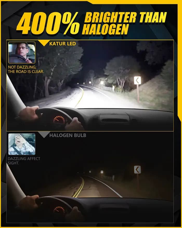 2 ampoules de phares LED H4, Mini sans fil, 100W, 20000LM, 6500K, pour phares de voiture, lampes à d