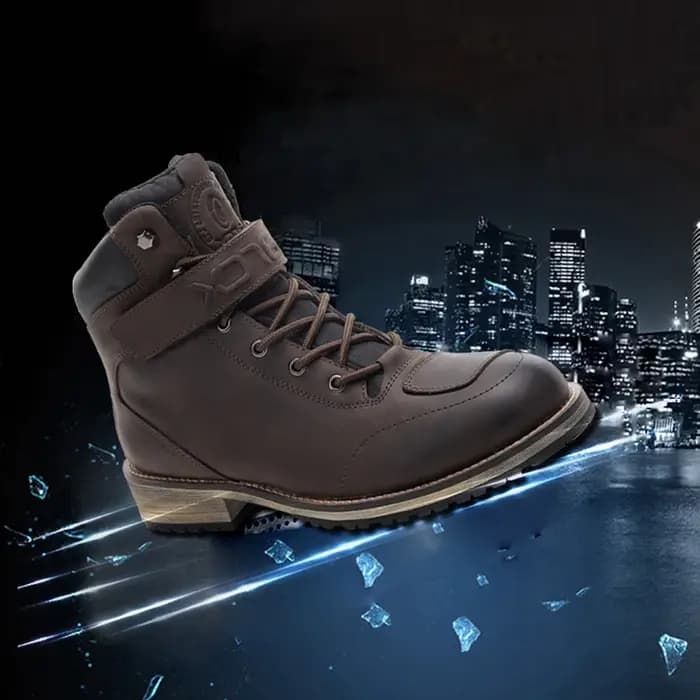 ARCX-Bottes de rinçage de moto en cuir véritable, imperméables, chaudes, vintage, extérieur, loisirs, motocross