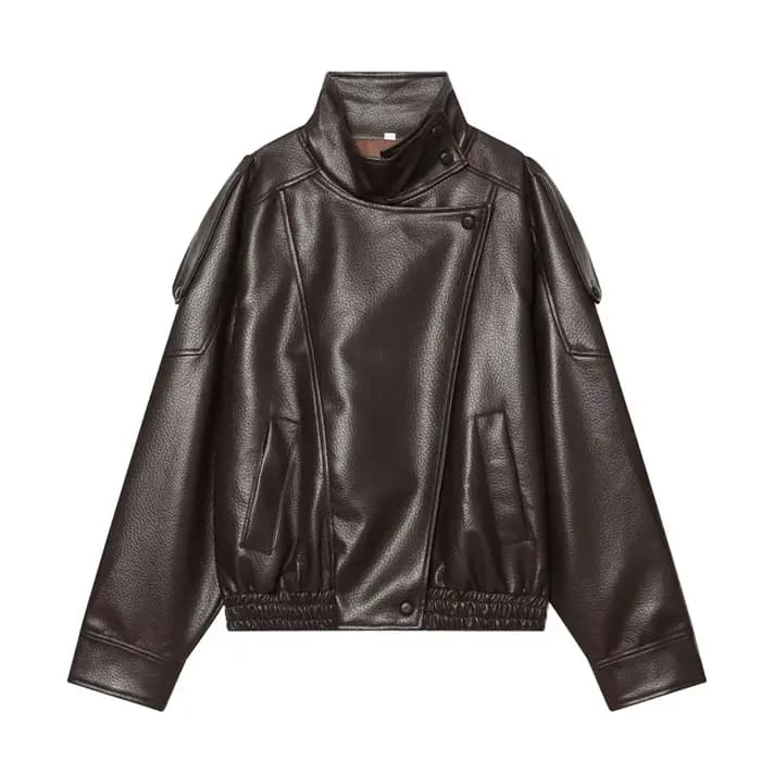 Nouvelle veste en similicuir PU pour femme