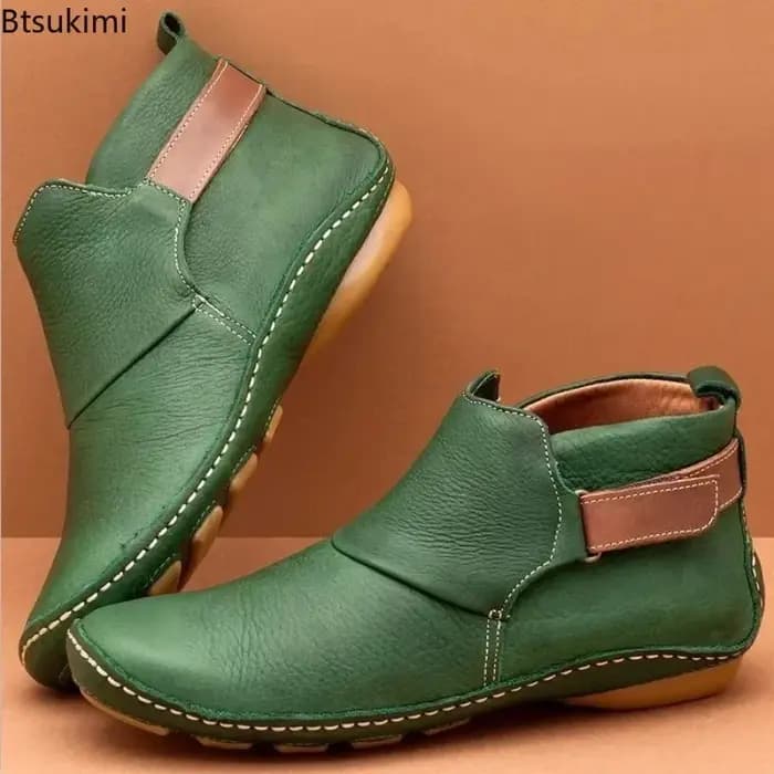 Bottes plates décontractées imperméables pour femmes 2026 – Bottines courtes souples pour l'automne et l'hiver – Chaussures décontractées pour femmes