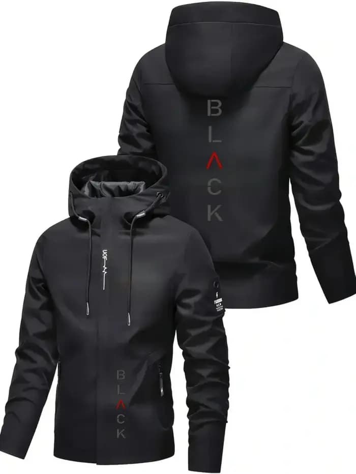 Veste de moto robuste pour hommes, toutes saisons, avec fermeture éclair intégrale, coupe-vent, à capuche, pour les déplacements, les voyages et les activités de plein air