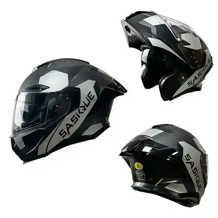 Casque de Moto rabattable intégral double lentille