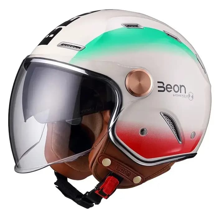 BEON-Casque de Moto Vintage à Visage Ouvert, Rétro, Lentille de Touriste, B122