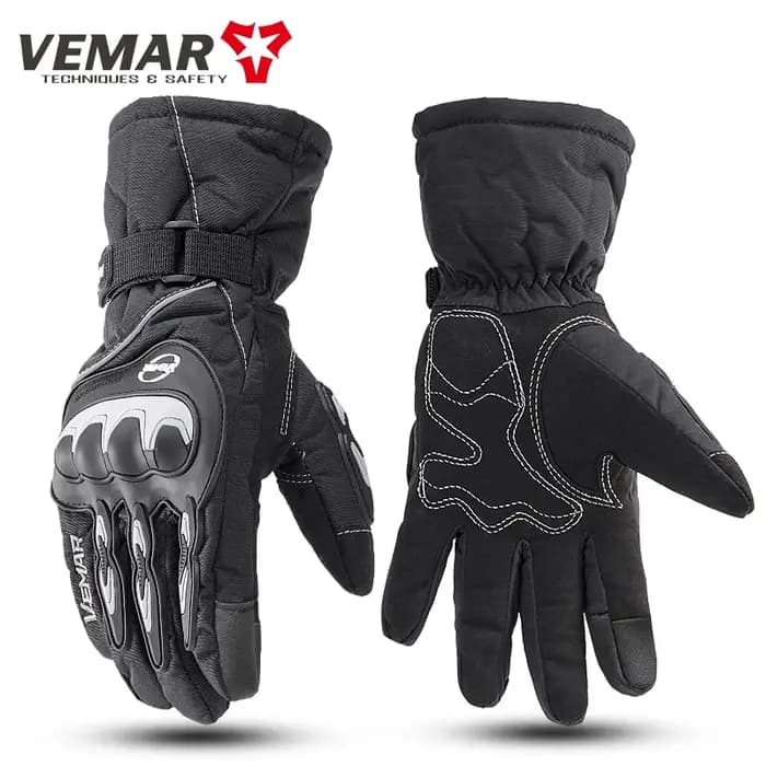 VEMAR gants de protection de moto de haute qualité, équipement d'équitation d'hiver imperméable avec paume antidérapante, gants de moto chauds