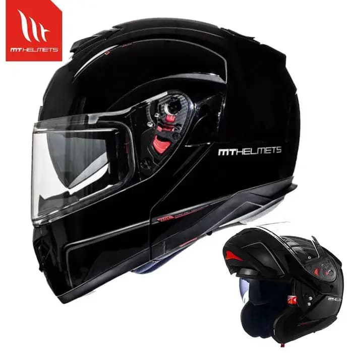 Casque rabattable brillant/mat pour moto Mt Atom Sv M-4Xl
