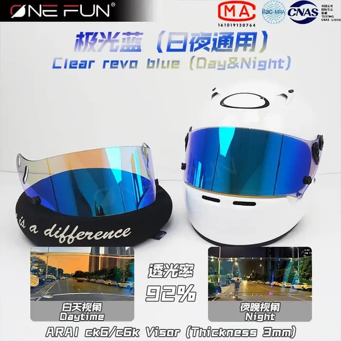 Visière de casque de moto photochromique
