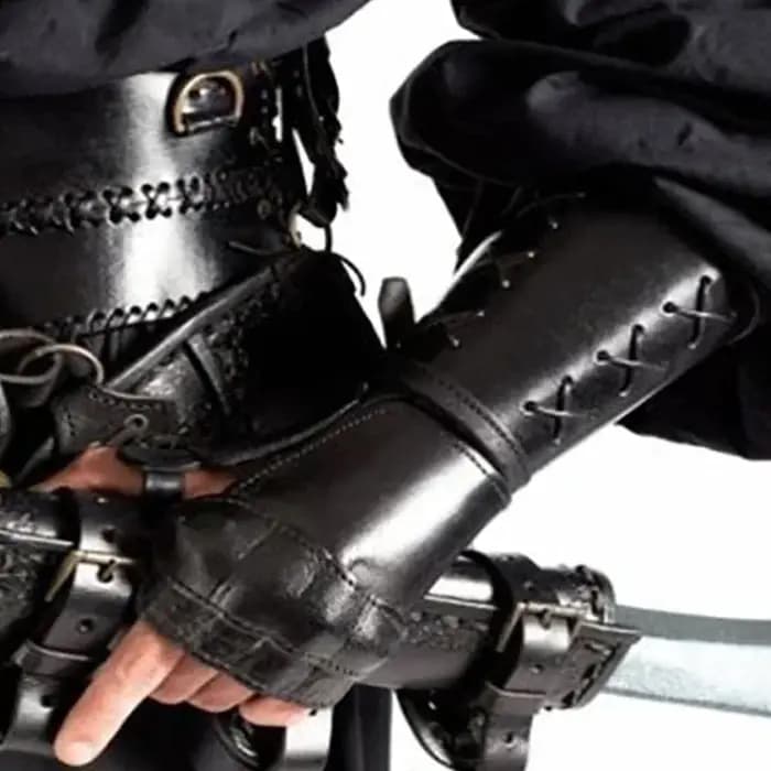 Gants de moto en armure rétro médiévale, avec poignets larges, brassards, gantelet de guerrier Steampunk pour hommes, chevaliers templiers, Cosplay