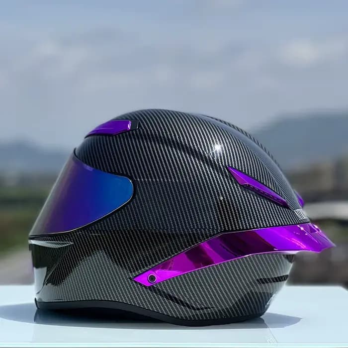 Casque intégral de moto de sécurité à lentille unique pour femmes et hommes