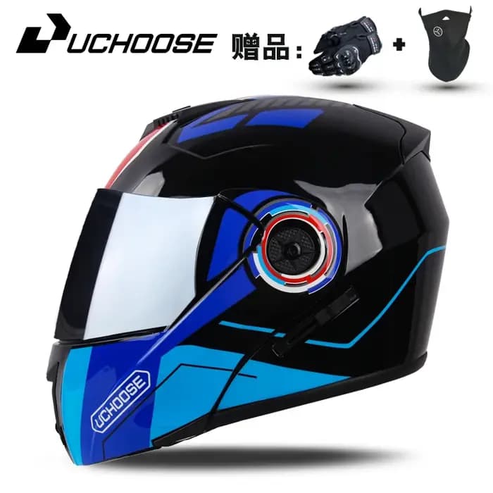Casque intégral de moto à Double lentille