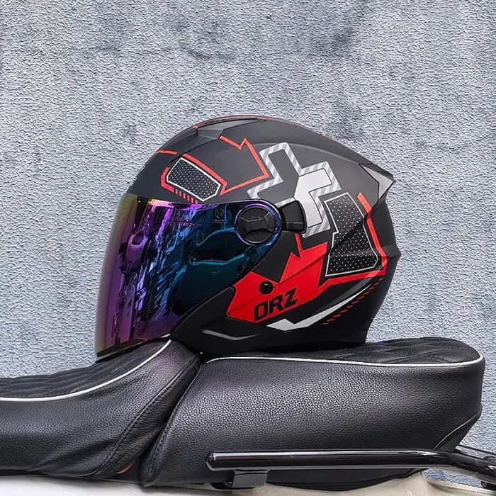 Casque moto ORZ, demi-visage