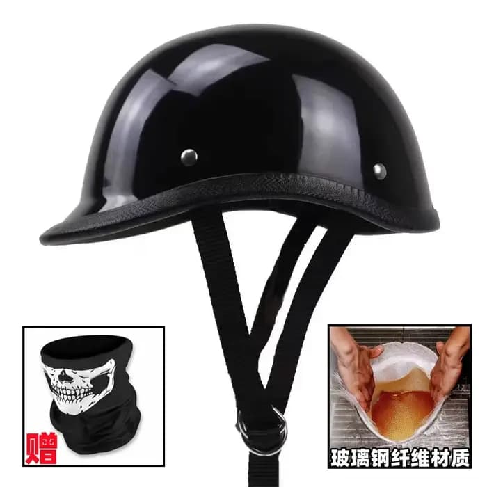 Casque de moto rétro en fibre de verre pour homme