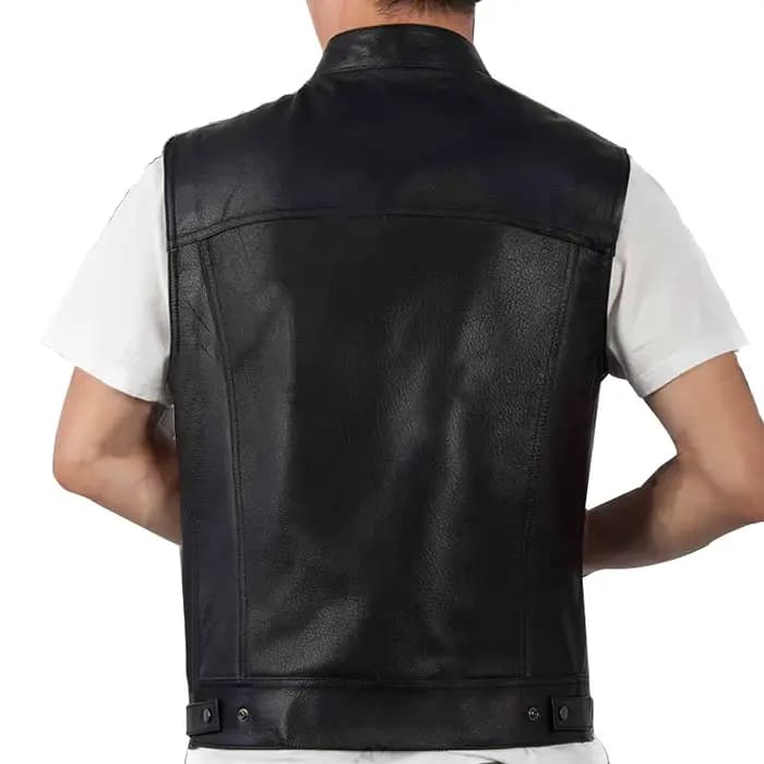 Hommes Moto printemps vestes SOA Punk noir Moto Gilet Sons of Anarchy cuir Moto Veste Gilet