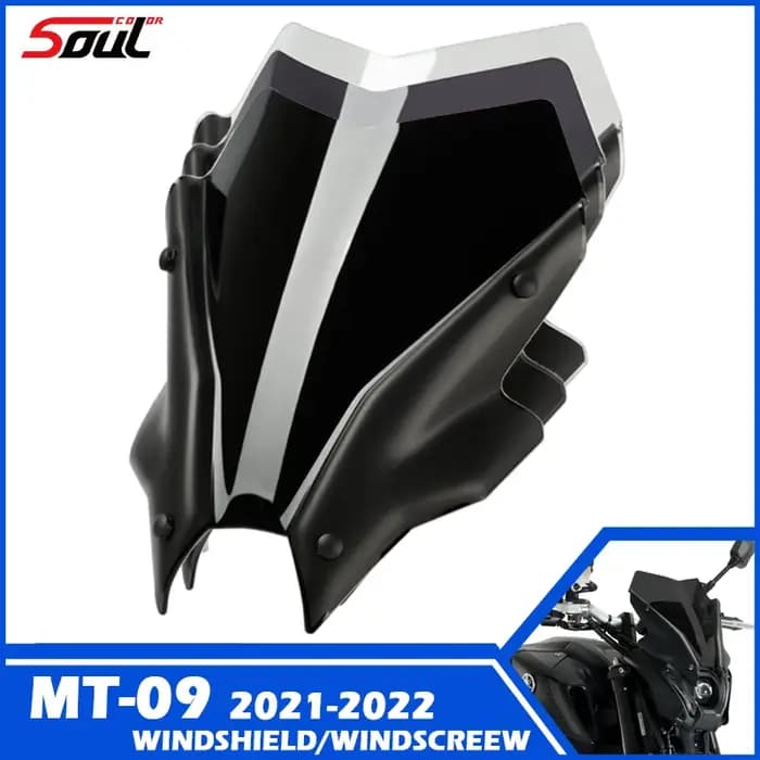 Visière de pare-brise de Sport pour moto, noire, compatible avec YAMAHA MT-09 2021 2022 2023 MT09 SP