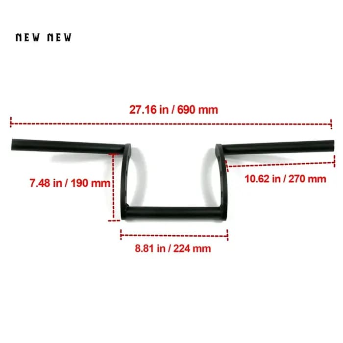 Barre de frein pour moto, guidon de 25mm 1 ", rétro, Compatible avec Harley XL883 1200 café Racer Ch