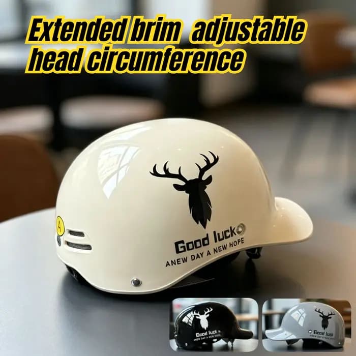 Nouveau casque de moto rétro durable pour homme et femme, casque de protection solaire tendance pour trottinette électrique, casque rigide de sécurité pour le baseball