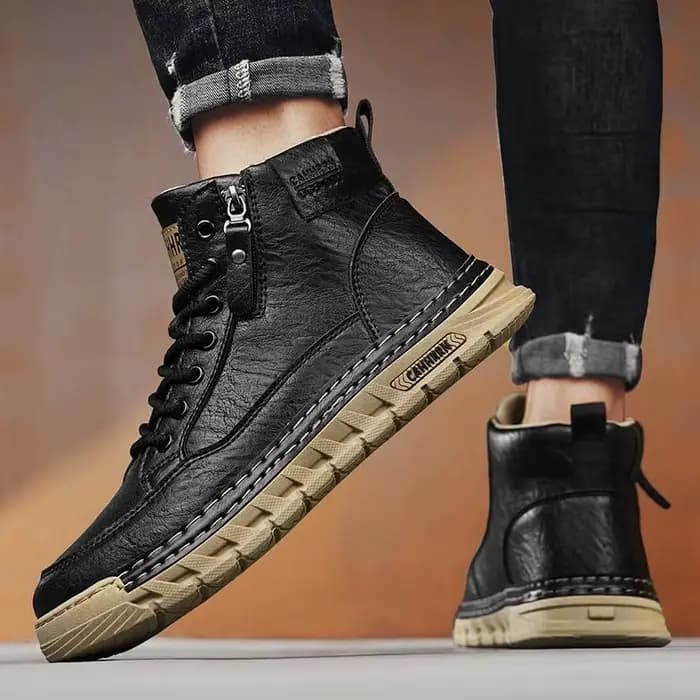Bottes hautes en cuir pour hommes