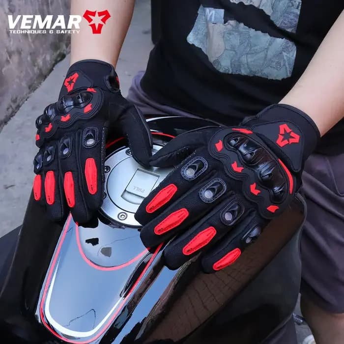 Vemar-Gants de moto respirants à écran tactile pour hommes, gants de course de motocross, gants de vélo en maille, été