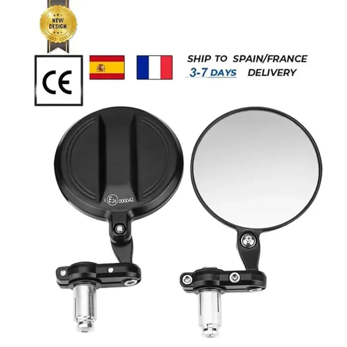 Miroir d'extrémité de guidon de moto E-MARK