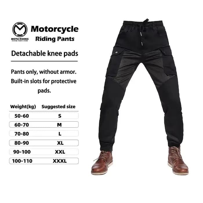Nouveaux pantalons cargo pour moto d'été pour hommes et femmes, pantalons de moto respirants en mail