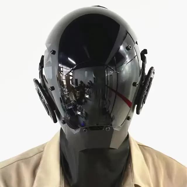 Cyberpunk-Cagoule intégrale avec fouet, masque fonctionnel, technologie du vent, casque de cosplay,
