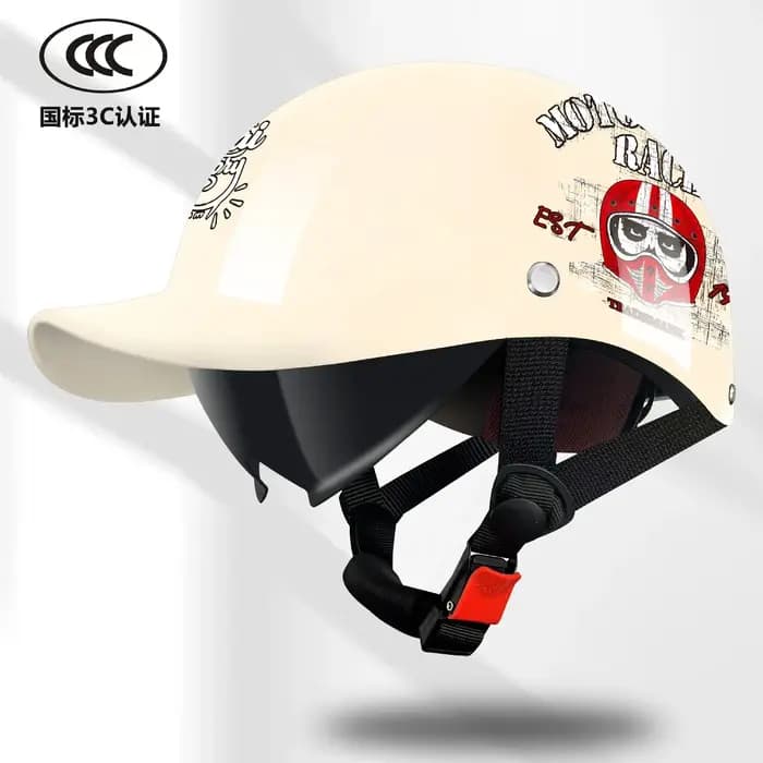 Nouvel Arrivage : Casque de Moto Rétro Demi-Coque Universel Quatre Saisons pour Harley et Véhicules Électriques
