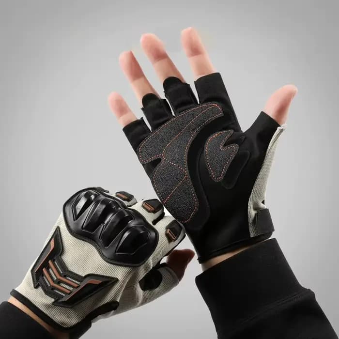 Gants de moto d'été à demi-doigts