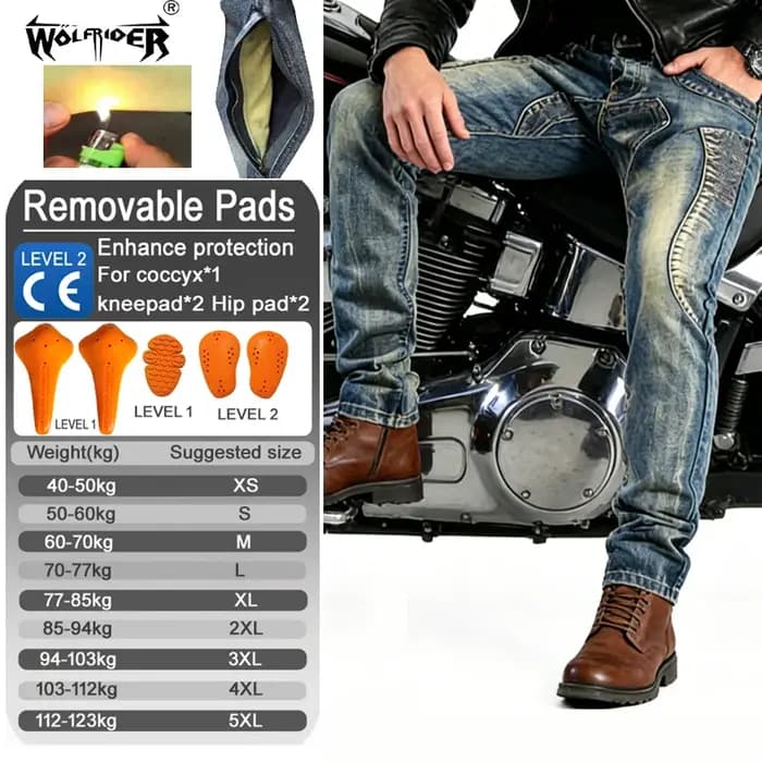 Jean de moto en Kevlar pour homme