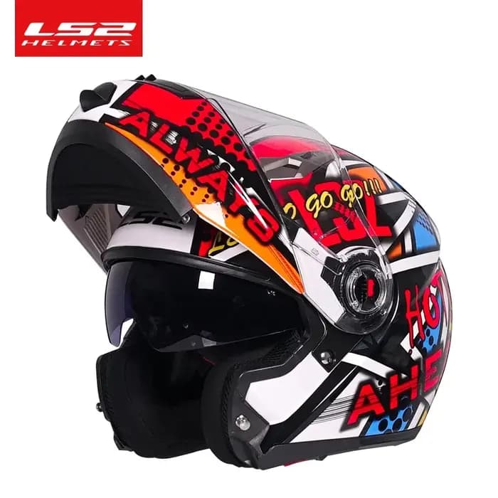 Casque de Moto Original LS2 LS2 FF370 casques modulaires hommes femmes personnalisés Double lentilles casques de Moto Cascos Para Moto