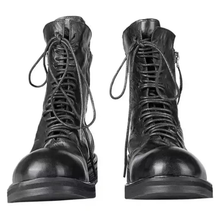 Bottes de moto style britannique pour hommes, bottines en cuir véritable faites à la main, chaussures de loisirs vintage, chaussures de fête à semelle épaisse pour hommes