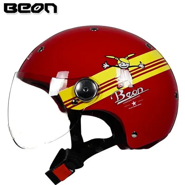 Casque de moto BEON B103 unisexe, demi-casque quatre saisons, casque de sécurité pour véhicule électrique, locomotive, été