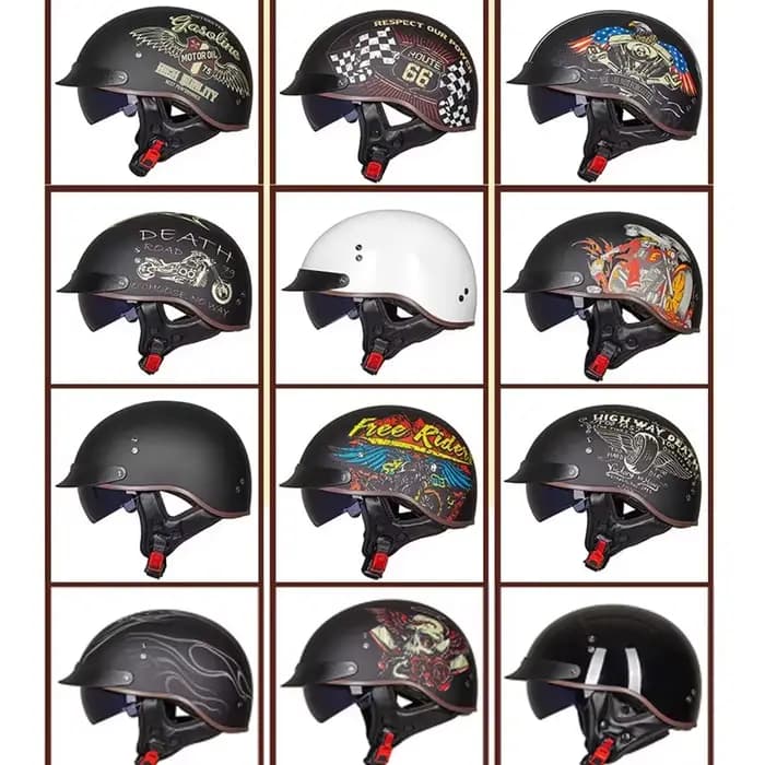 Casque de moto rétro d'été pour hommes et femmes