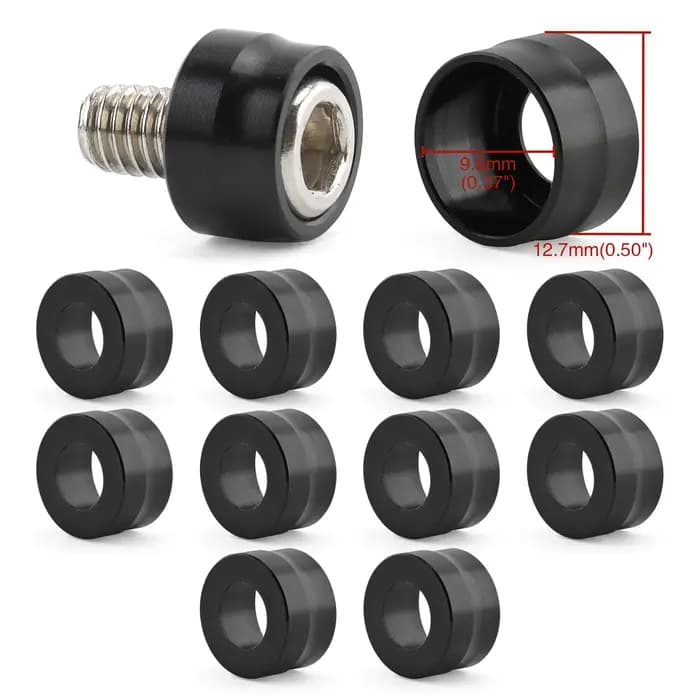 Pour Harley Touring Dyna Sportster Softail Street Bob Twin Cam 1/4 "10 pièces capuchon de tête de boulon de moto Schraub