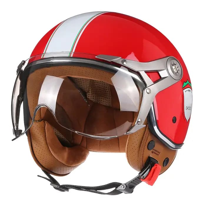 Casque de Moto Vintage TT & COCASCOS Jet avec visière